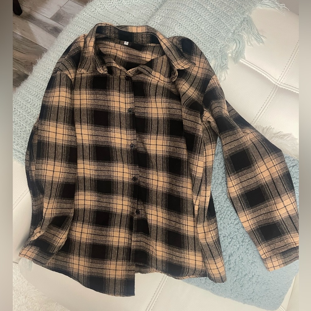 Plaid Print Drop Shoulder Shirt